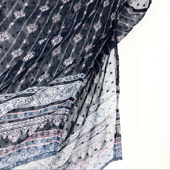 Basha Accessories Navy Boho Swim Coverup Kimono - Picture 5 of 8